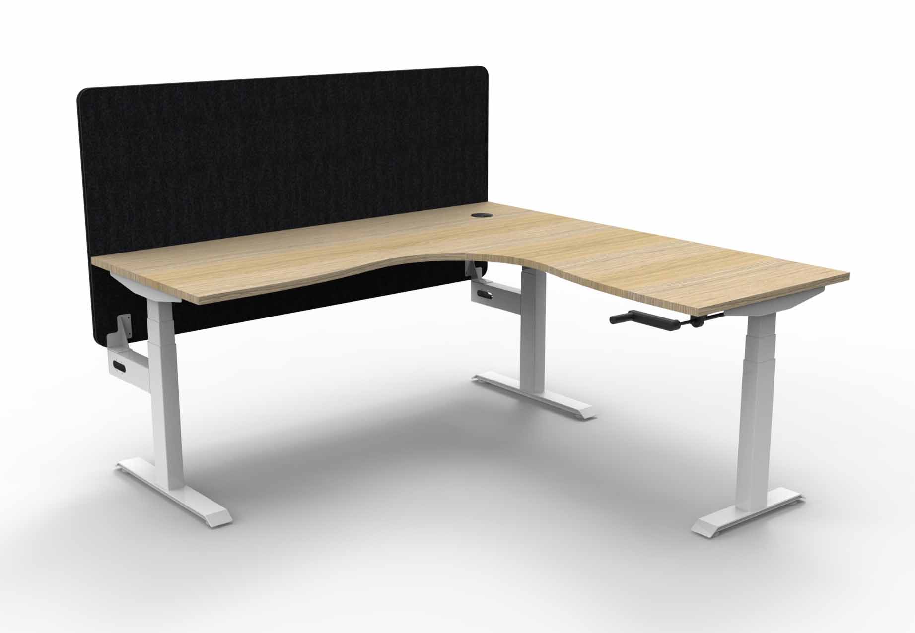 Boost Crank Manual Sit-Stand Corner Workstation-with Eco Screen
